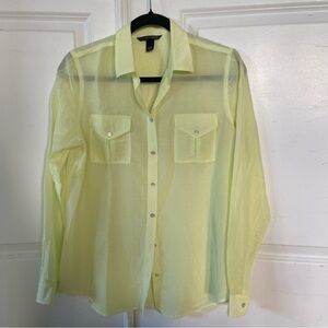 Victoria’s Secret Yellow Silk & Cotton Camp Shirt